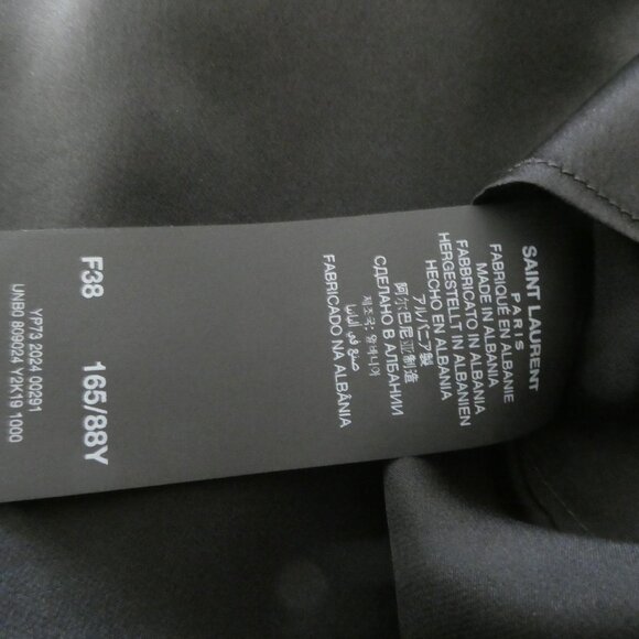 Saint Laurent Brand New Women Top Doublure Satin Chemise Size F38 UNIFORM - Picture 6 of 9